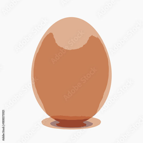 Simple illustration of a brown chicken egg with a subtle shadow, isolated on