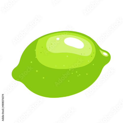 Bright green lime fruit illustration isolated on, perfect for healthy food and beverage design projects
