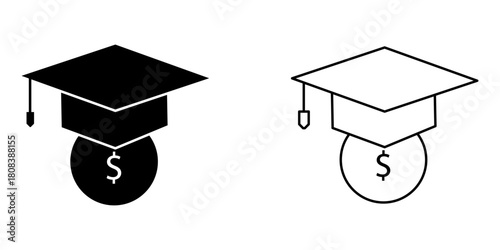 college savings set icon trendy design template, vector illustration on white background