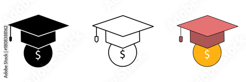 college savings set icon trendy design template, vector illustration on white background