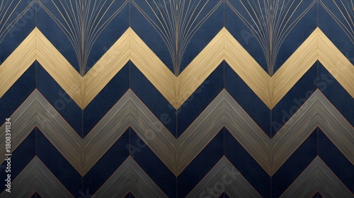 Glamorous Geometric Wallpaper Background (Zigzag/Fan Design)