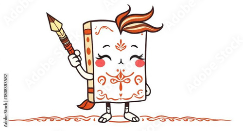 Funny vector cartoon drawing of a fire symbol character illustration design