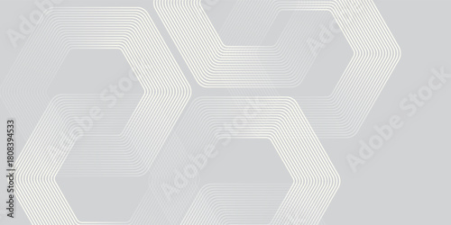 White abstract background with dynamic wavy hexagon texture.