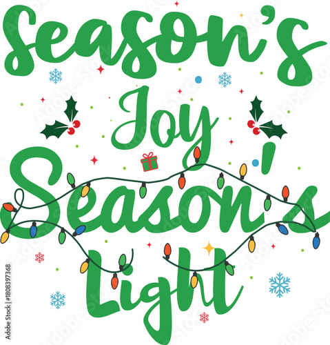 Script Lettering: Season's Joy, Season's Light SVG