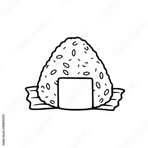 Simple japanese onigiri rice ball outline