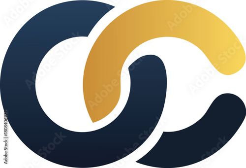 Linked abstract interlocking circles representing connection and partnership forming a stylized CC monogram
