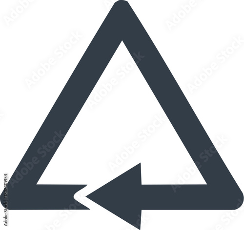 Triangle Arrow Icon Directional Sign for Navigation and Orientation