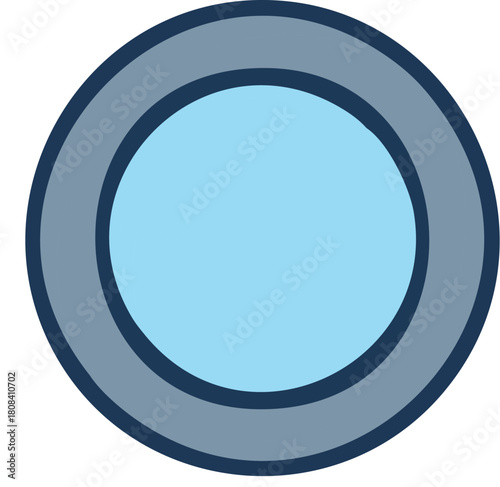 Abstract Circular Design in Blue and Gray Tones - Simple Geometric Icon