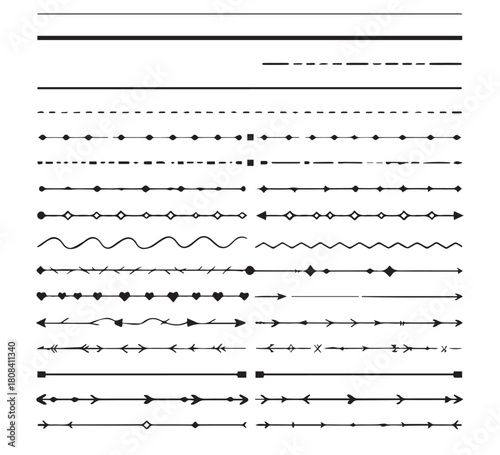 Diverse Border Accents Collection of Decorative Dividers, Outlines, and Decorative Lines for Stylish Design Enhancements