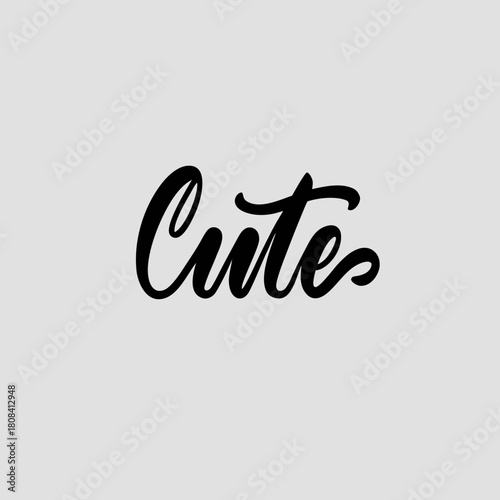 Cute text isolated on in black calligraphy