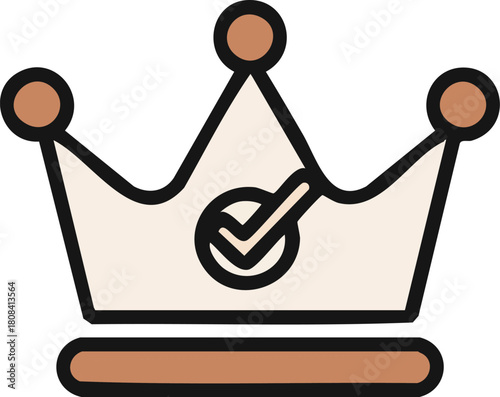 Approved Quality Crown with Check Mark Represents Quality Assurance, Excellence, and Verified Approval