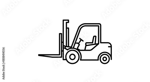 Forklift Icon: A detailed illustration of a forklift, a crucial piece of industrial equipment, conveying its robust design and functionality.
