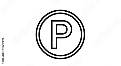 Parking Symbol Icon: A simple yet effective circular icon, prominently displaying the letter P, serves as a universal indicator for parking areas.