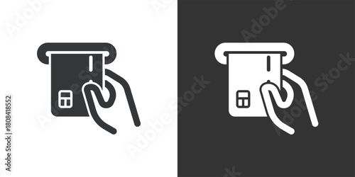 Card Insertion icon. Solid glyph series icon