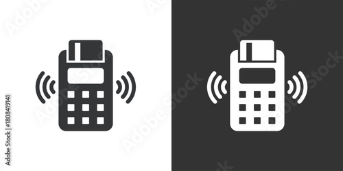 Wireless Card Terminal icon. Solid glyph series icon