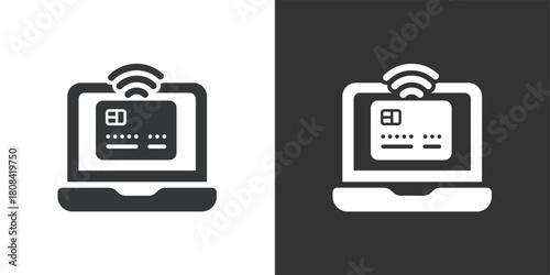 Wireless Online Payment icon. Solid glyph series icon