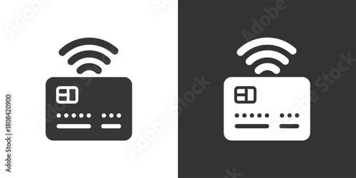 Contactless Payment Card icon. Solid glyph series icon