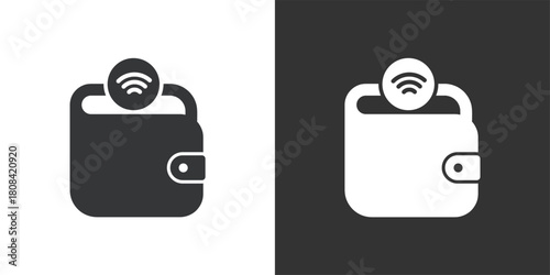 NFC Wallet icon. Solid glyph series icon