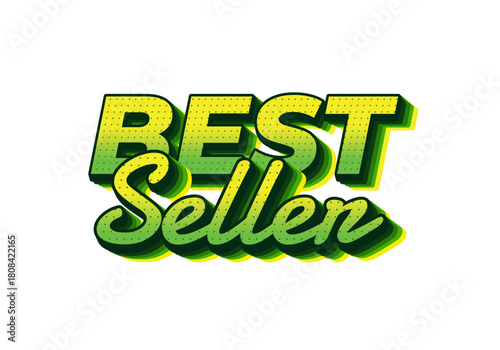 A vibrant graphic design featuring the words Best Seller in bold, stylized typography with a gradien