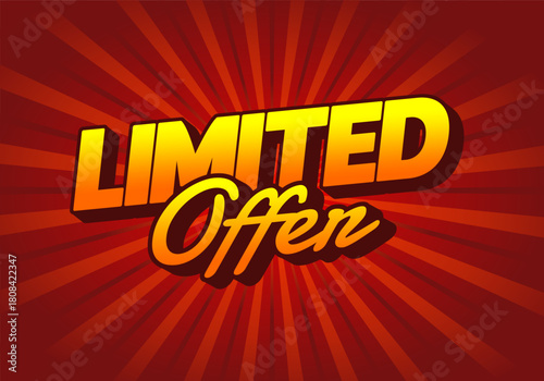 A vibrant graphic design with LIMITED Offer in bold typography