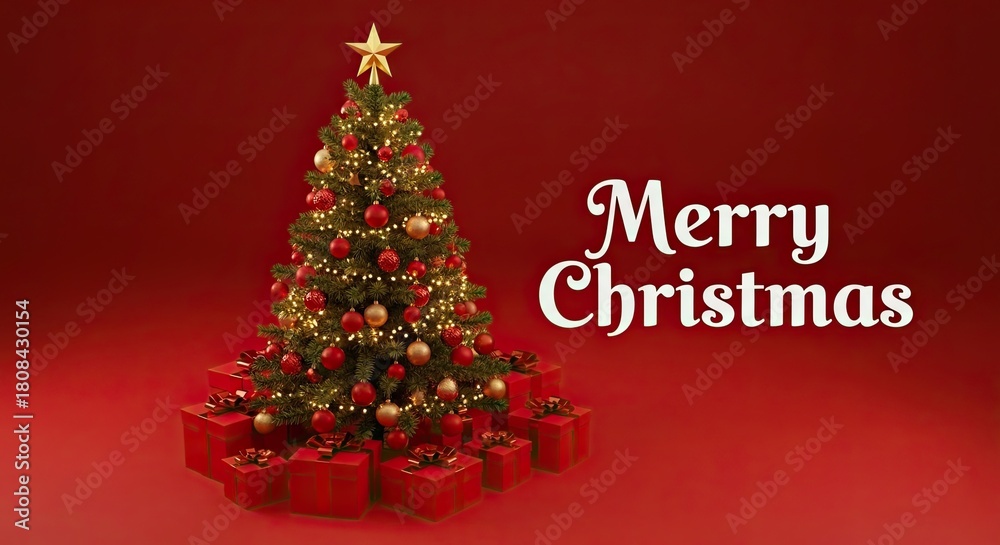 Naklejka premium Celebrate the Magical Season of Christmas with Joyful Greetings and Gifts