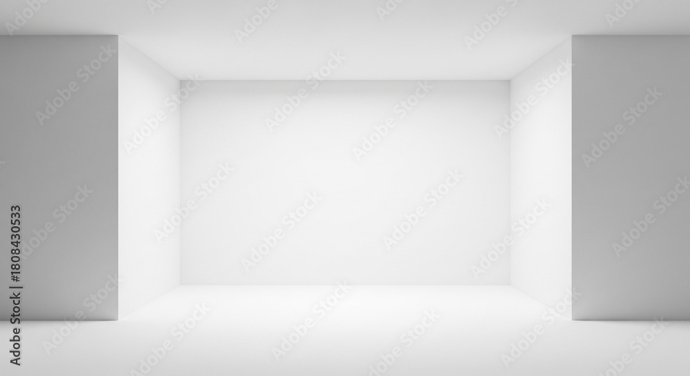 Fototapeta premium Modern Minimalist Blank Clean White Empty Room Interior Background