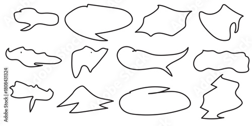 Crayon speech bubble children set. Round, cloud and star frame for text. Chalk texture dialog speech balloon. Crayon bubble for talk and children comic design. Vector illustration