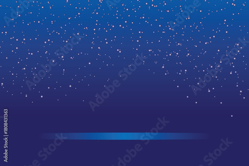 Art & IllustrationWinter blue background with soft snowfall and glowing light