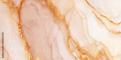 Elegant peach orange and white marble texture with sparkling gold glitter veins abstract background a blend of soft, creamy white and warm peach.