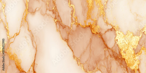 Elegant peach orange and white marble texture with sparkling gold glitter veins abstract background a blend of soft, creamy white and warm peach.