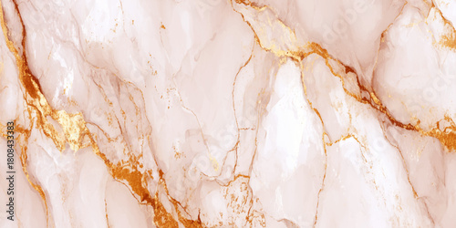 Elegant blush marble texture with striking gold metallic foil veins and luxurious natural stone abstract background.