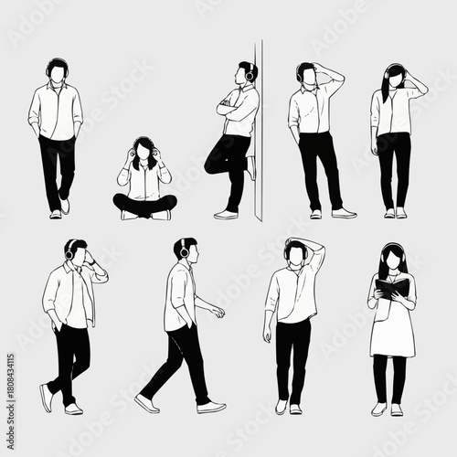 Diverse Group of People Engaged in Various Activities.