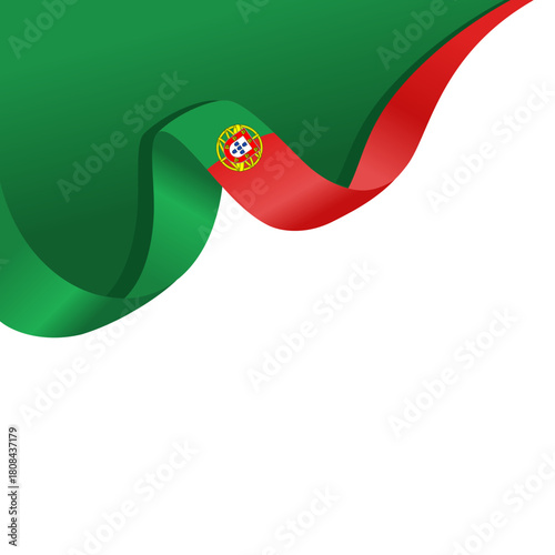 portugal national flag symbol wave ribbon