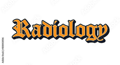 Typography Radiology Text Illustration on White background