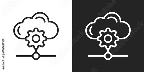 Orchestration Icon In Black And White Line Style