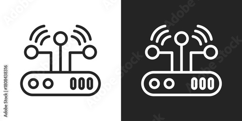 Gateway Icon In Black And White Line Style