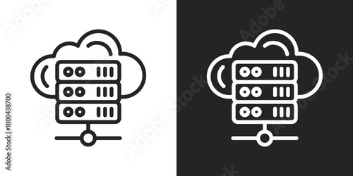 Virtualization Icon In Black And White Line Style