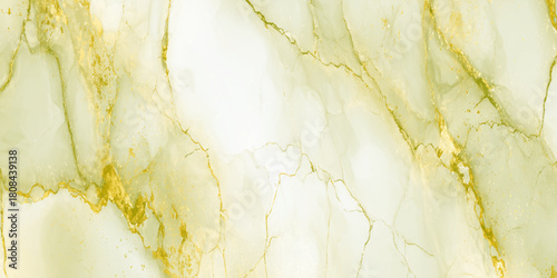 Soft mint green and gold alcohol ink texture abstract marble background wallpaper banner creating a luxurious, organic marble or stone like texture.