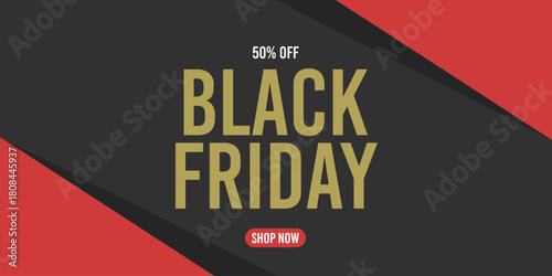 50% off black friday 50%off fifty percent off 50 % off, black, red, gold, golden, promotion, november, discount, price.
