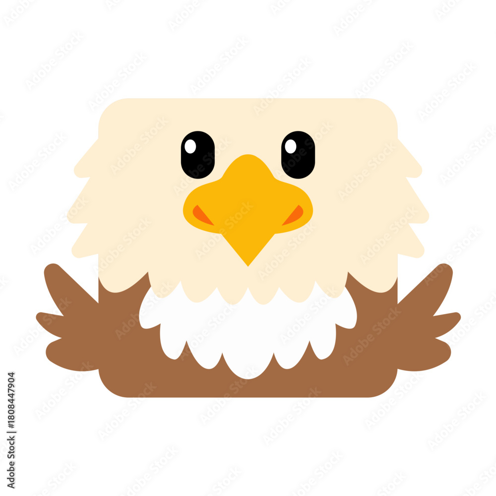 Naklejka premium Cute box-shaped Eagle illustration