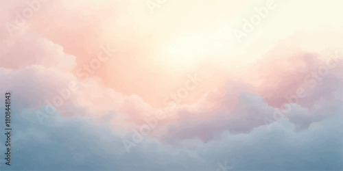 Dramatic blue sky and white cumulus clouds with bright sunlight creating a beautiful nature cloudscape