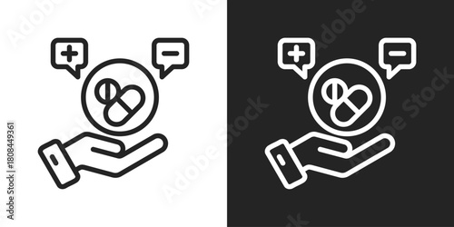 placebo effect Icon In Black And White Line Style
