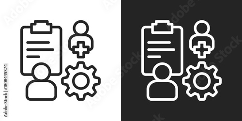 investigator Icon In Black And White Line Style