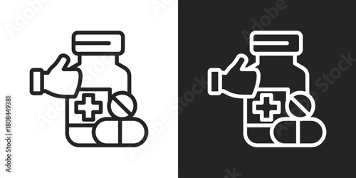 Efficacy Icon In Black And White Line Style