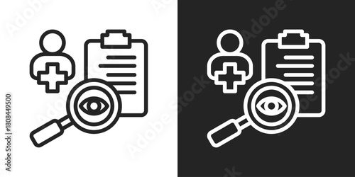 Monitoring Icon In Black And White Line Style