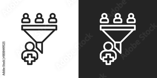 Filtering Icon In Black And White Line Style