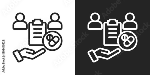 Intervention Icon In Black And White Line Style