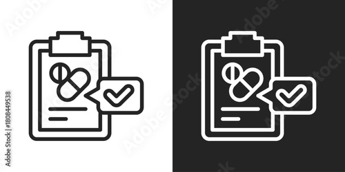 Clinical Icon In Black And White Line Style