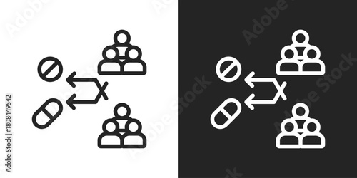 Crossover Icon In Black And White Line Style