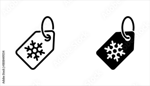 Winter sale icon set, winter discount concept, vector illustration on white background